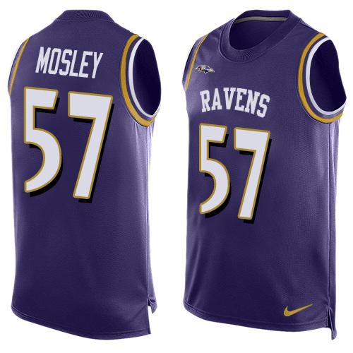 Nike Ravens #57 C.J. Mosley Purple Team Color Men's Stitched NFL Limited Tank Top Jersey